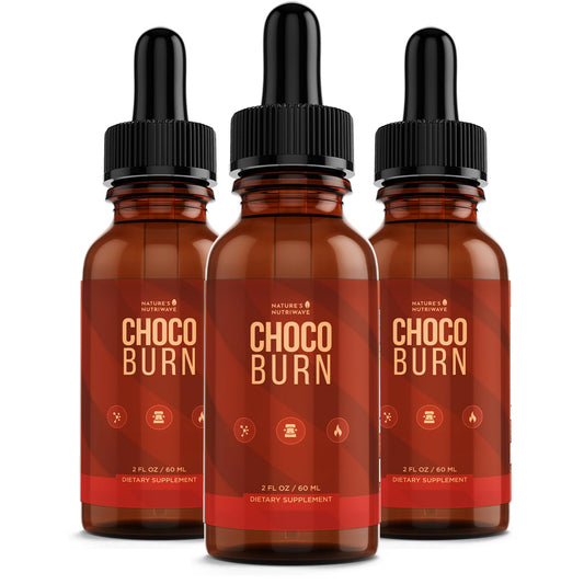 Nature’s NutriWave Choco Burn bottle close-up for convenient daily use.