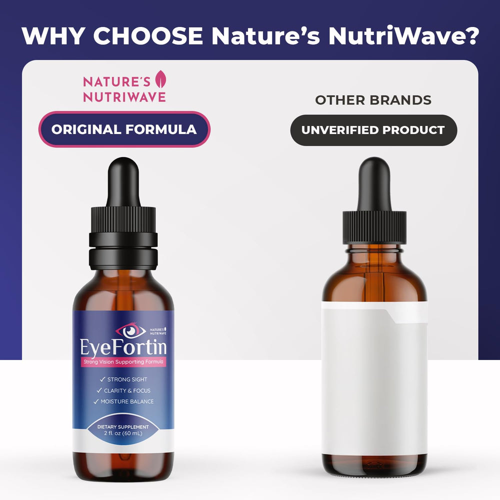 Nature's NutriWave EyeFortin tablets-closeup emphasizes natural ingredients and clean formula.