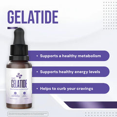 Gelatide dropper measuring the daily serving for easy dosing