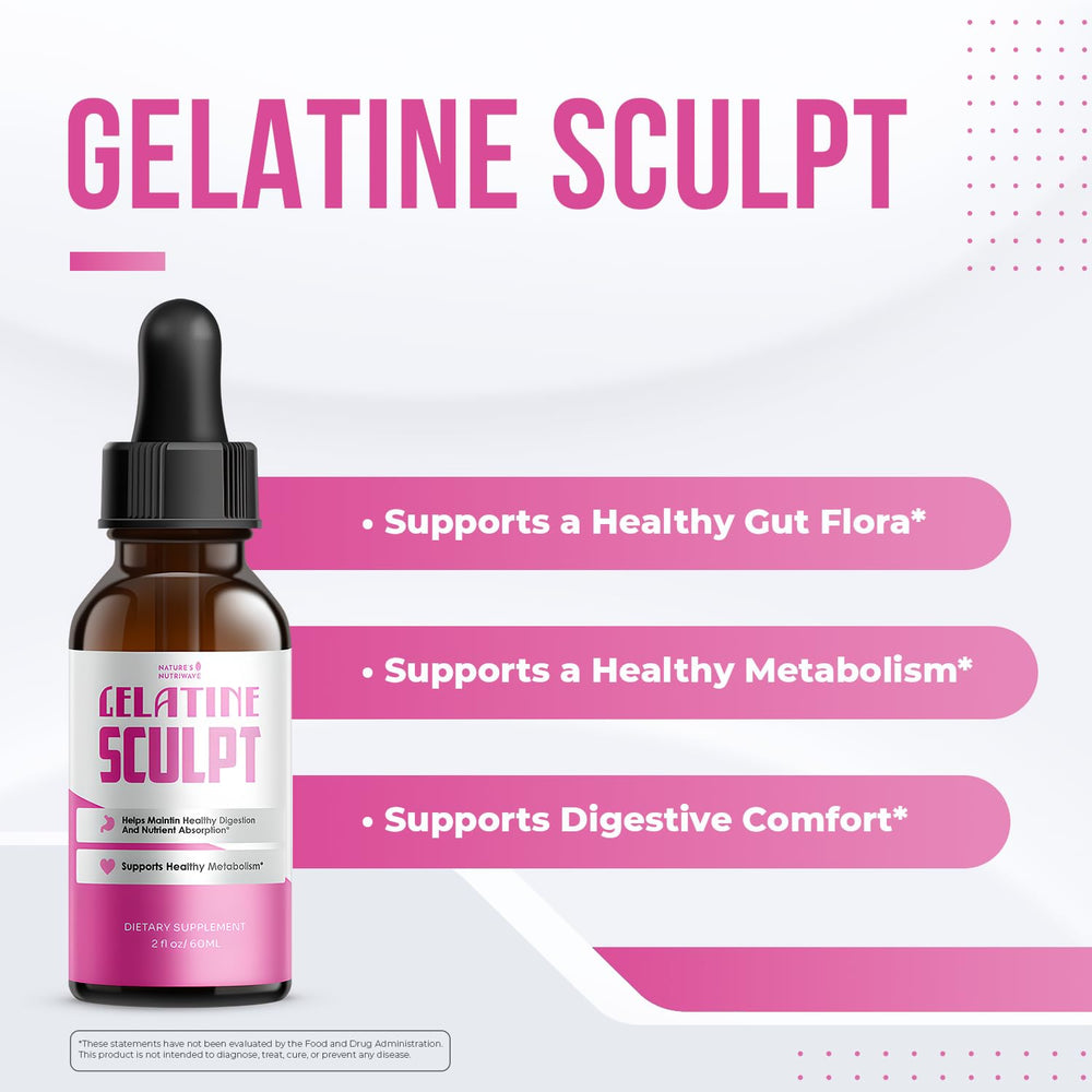 Nature’s NutriWave Gelatin Sculpt dropper enables convenient, stimulant-free dosing in everyday routines.