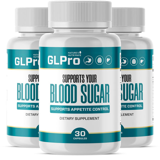 Nature's NutriWave GLPro bottle front showing a compact daily wellness option