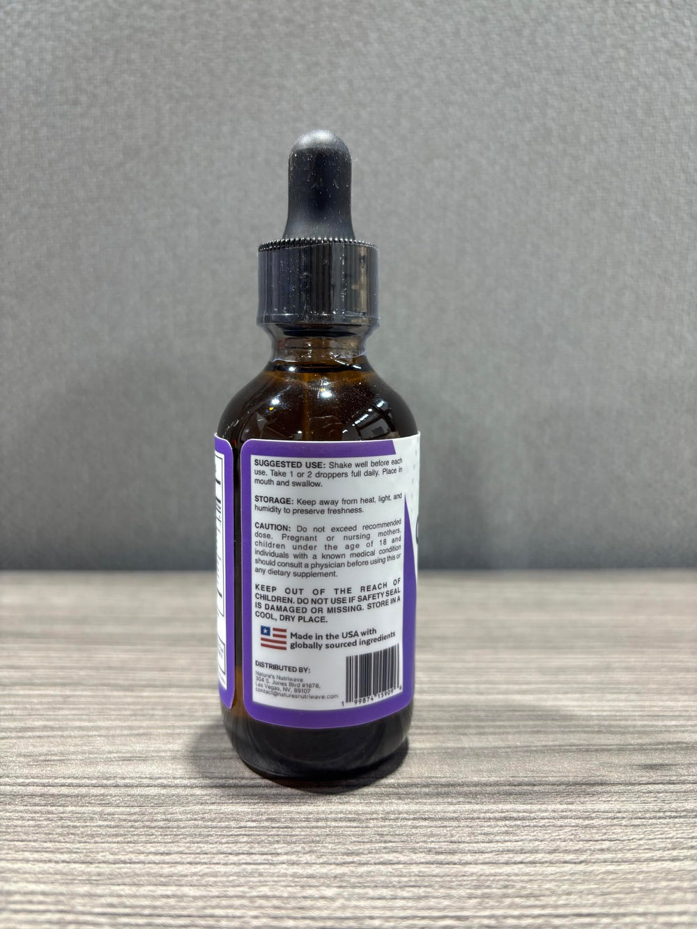 Chromium picolinate highlighted as part of the liquid mix for daily nutrition.