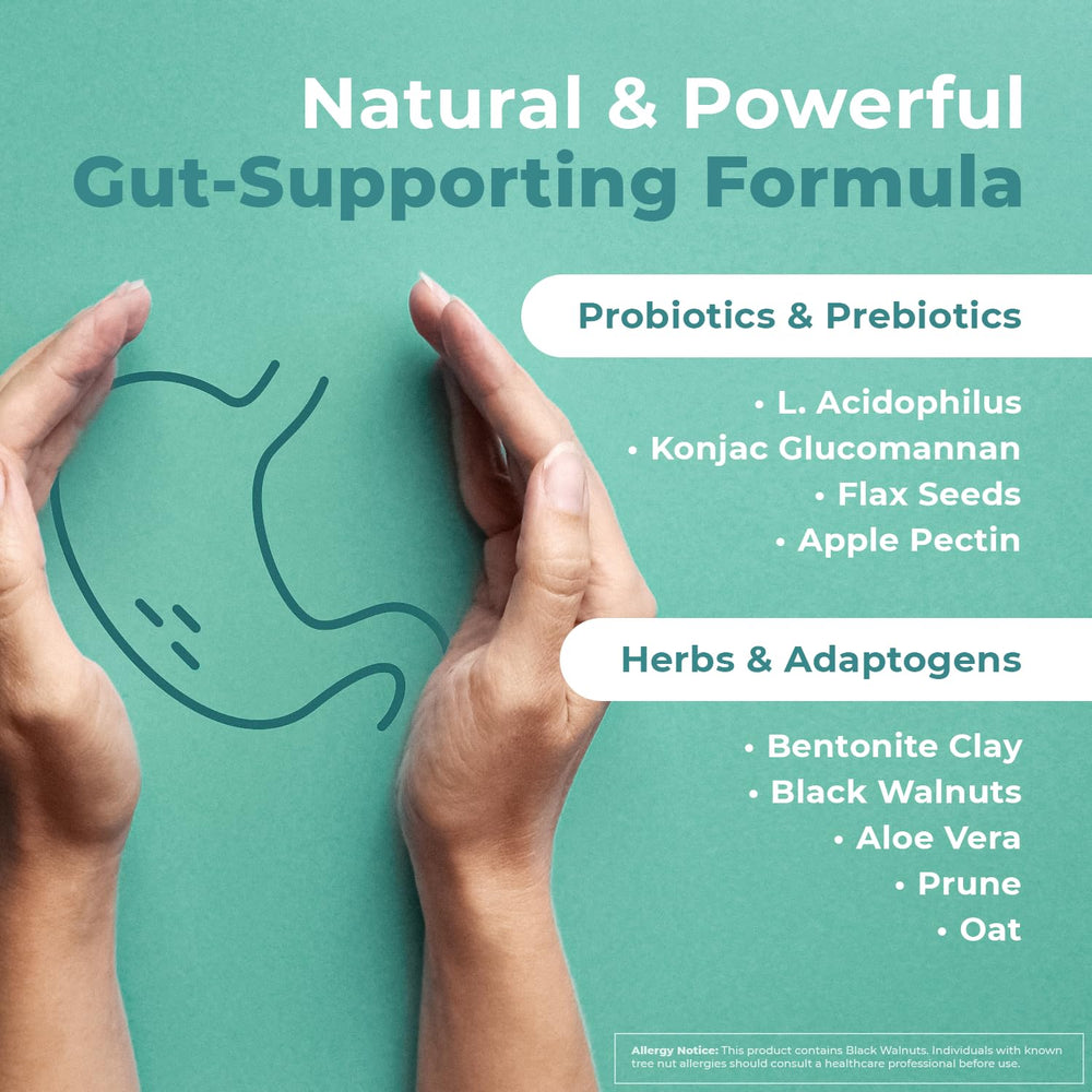 Nature’s NutriWave GutOptim synbiotic capsules illustrate a balanced gut support concept
