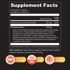 Laellium ingredients label detail featuring apple cider vinegar and berberine.