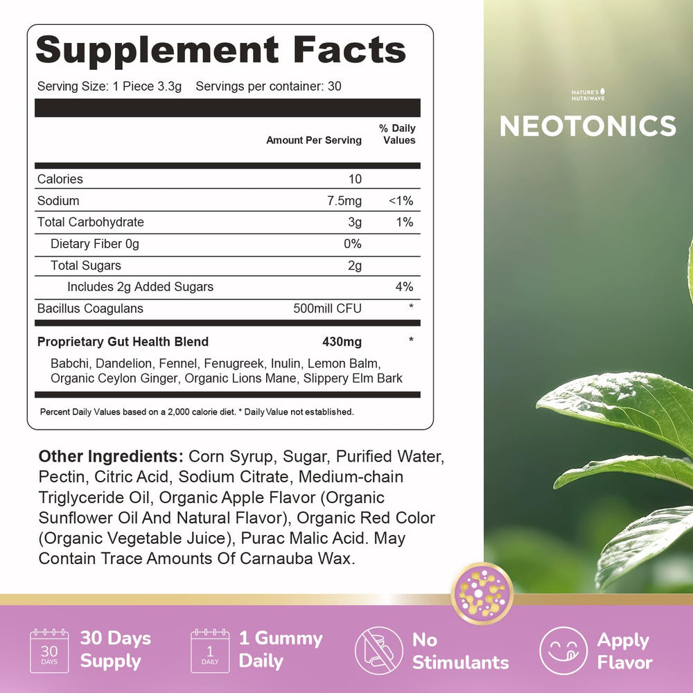Nature’s NutriWave Neotonics packaging label front with branding and flavor info