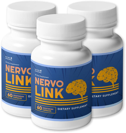 Nature’s NutriWave Nervolink bottle showcased for daily vitality support.
