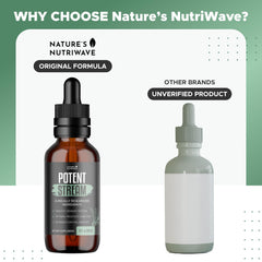 Nature's NutriWave PotentStream bottle in-use illustrates simple daily ritual.