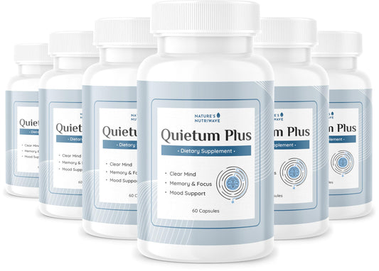 Nature’s NutriWave Quietum Plus bottle front with plant-based capsules for daily wellness