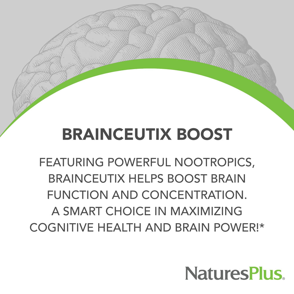 BrainCeutix capsules close-up showing easy-to-take memory support
