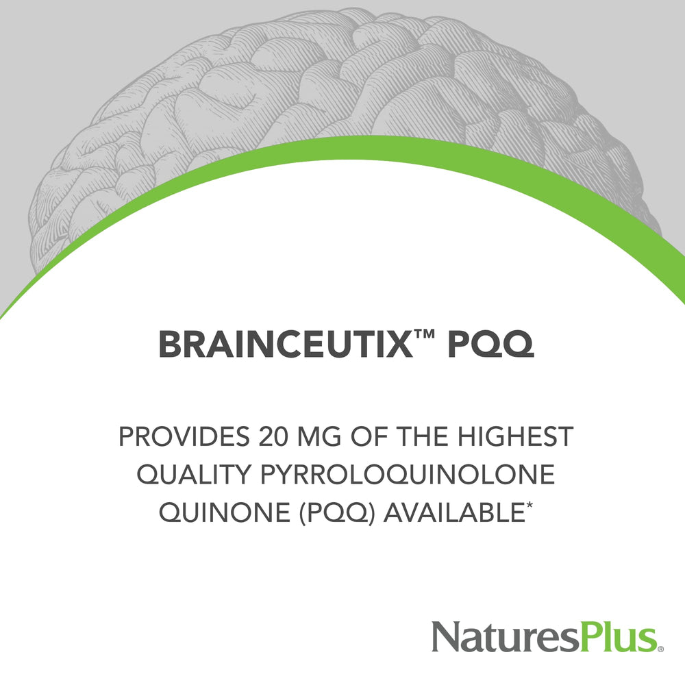 Closeup of Brainceutix PQQ capsules for brain health and focus.