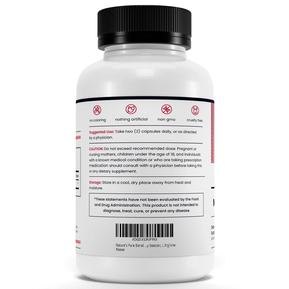 Nature's Pure Blend beet root capsules front label, premium quality.