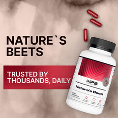 Nature's Pure Blend beet root powder jar, ready for daily use.