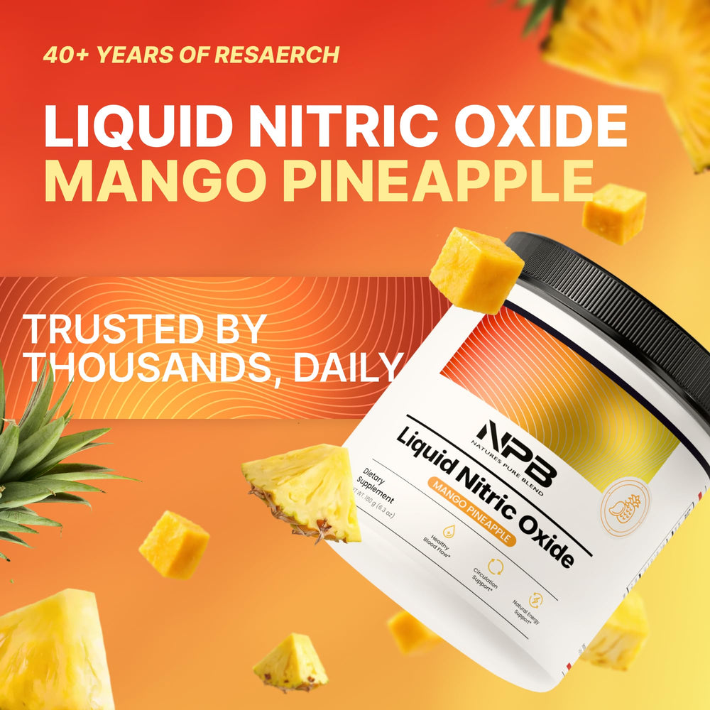 Close-up of Nature's Pure Blend bottle label showing no artificial ingredients