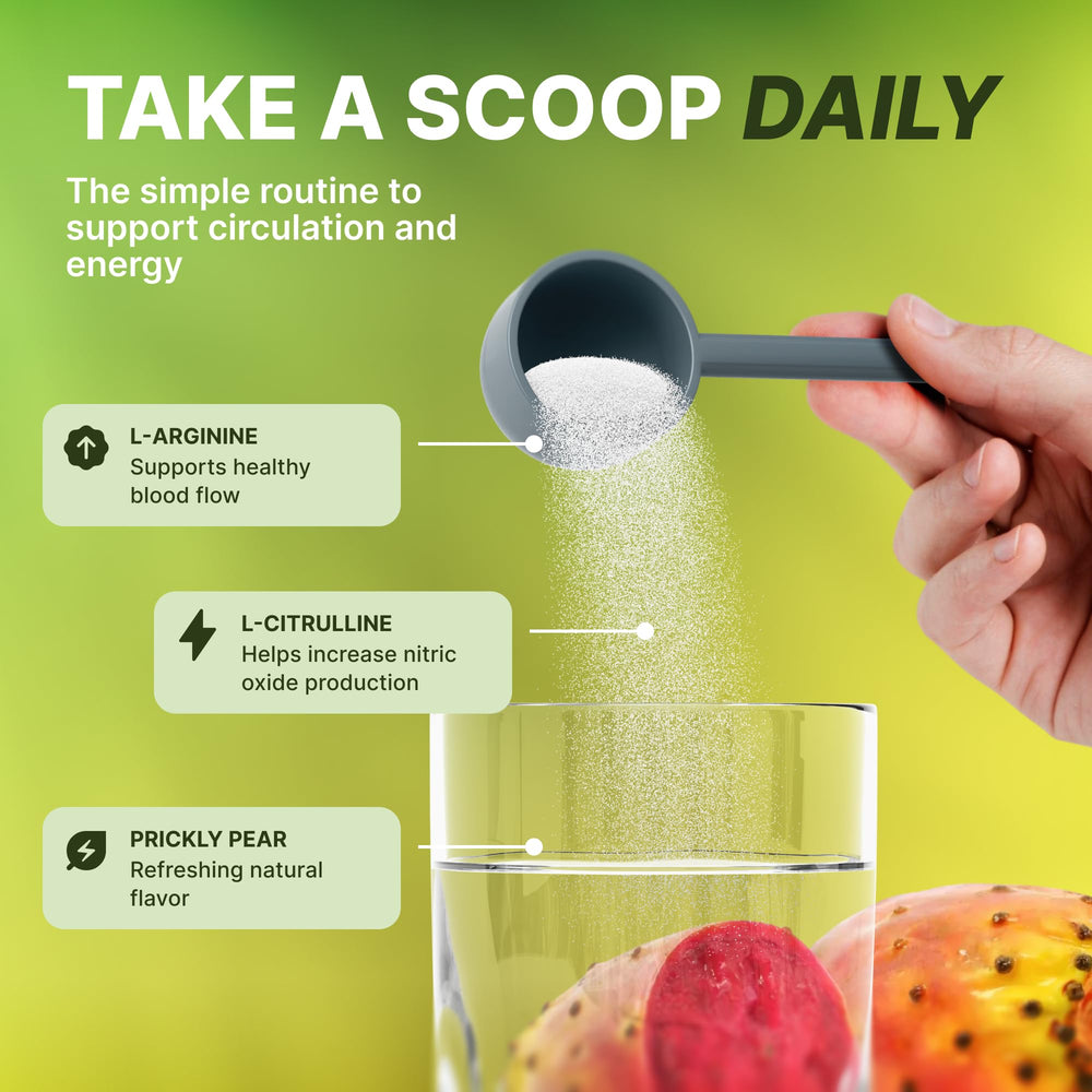 Nature's Pure Blend liquid nitric oxide powder in a glass shows easy hydration and refreshment.
