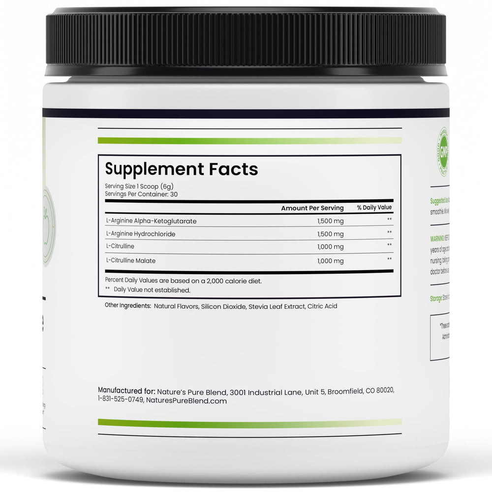 User mixing Nature's Pure Blend Nitric Oxide for a morning routine