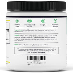 Scientific label nod to nitric oxide concept and energy flow.