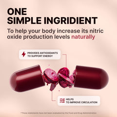Nature's Pure Blend organic beet root powder capsules packaging for circulation support.