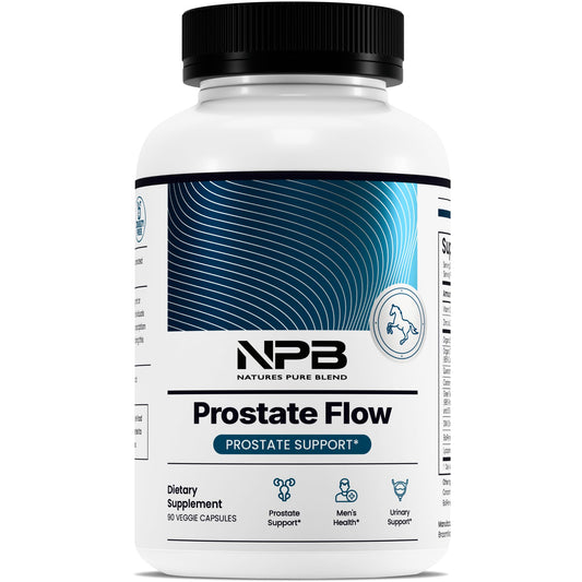 Nature’s Pure Blend Prostate Flow bottle supports daily urinary comfort and balance.