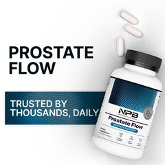 Nature’s Pure Blend Prostate Flow natural ingredients layout showcases turmeric and green tea.