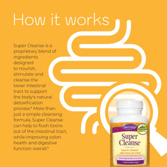 Nature's Secret Super Cleanse tablets closeup indicating extra strength support