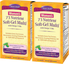 Nature's Secret Women’s 73-Nutrient Soft-Gel Multi bottle for daily wellness.
