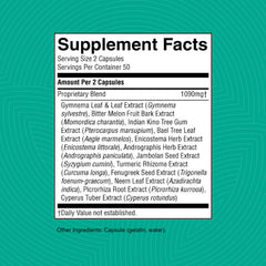 Packaging box of Nature's Sunshine Blood Sugar Formula emphasizing USA production
