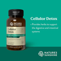Nature's Sunshine Cellular Detox bottle back view with kosher labeling.