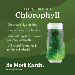 Nature's Sunshine chlorophyll stick dissolving in water for a refreshing detox drink.