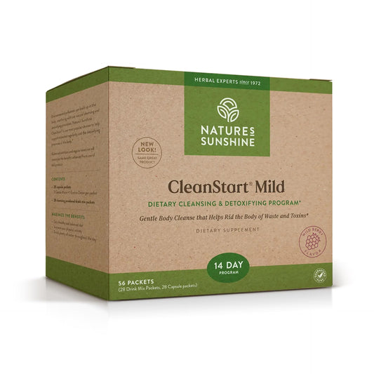 Nature's Sunshine CleanStart packets front view for daily cleansing support