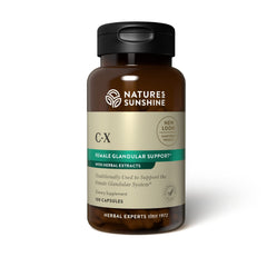 Nature's Sunshine C-X Herbal bottle on a clean background for glandular support