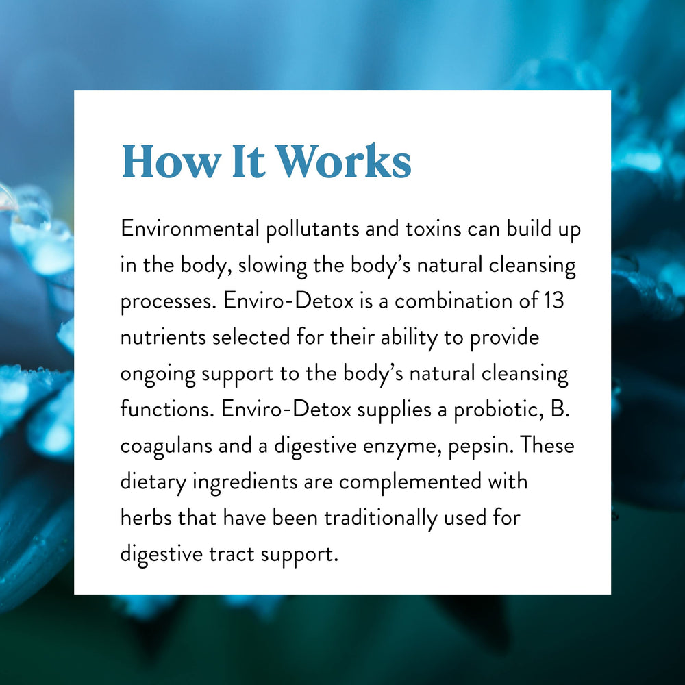 Enviro-Detox visual suggests routine digestion-friendly wellness