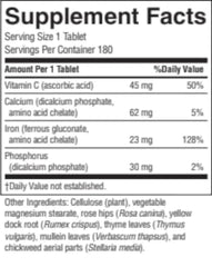 Nature's Sunshine Iron-Chelated 25mg label highlighting daily value.