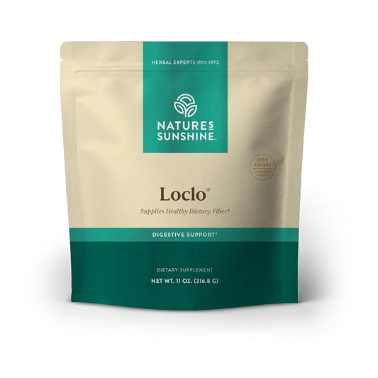 Nature's Sunshine Loclo bottle front view boosts daily fiber intake.