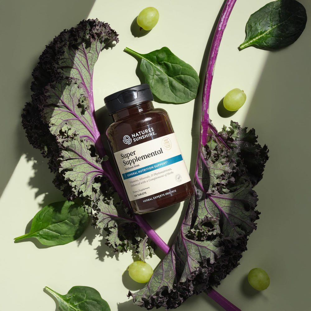 Nature's Sunshine Supersupplement mineral-ingredients closeup emphasizes essential minerals