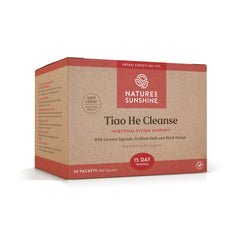 Nature's Sunshine Tiao He Cleanse bottle shown, supporting digestive balance and gentle daily detox.