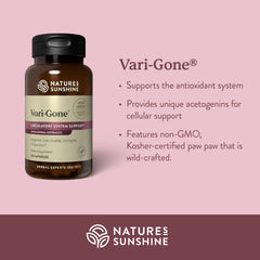 Nature's Sunshine Vari-Gone visuals show legs and veins for circulation context