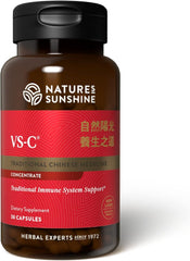 Nature's Sunshine VS-C TCM Concentrate bottle front showing label and cap for immune-support capsules.