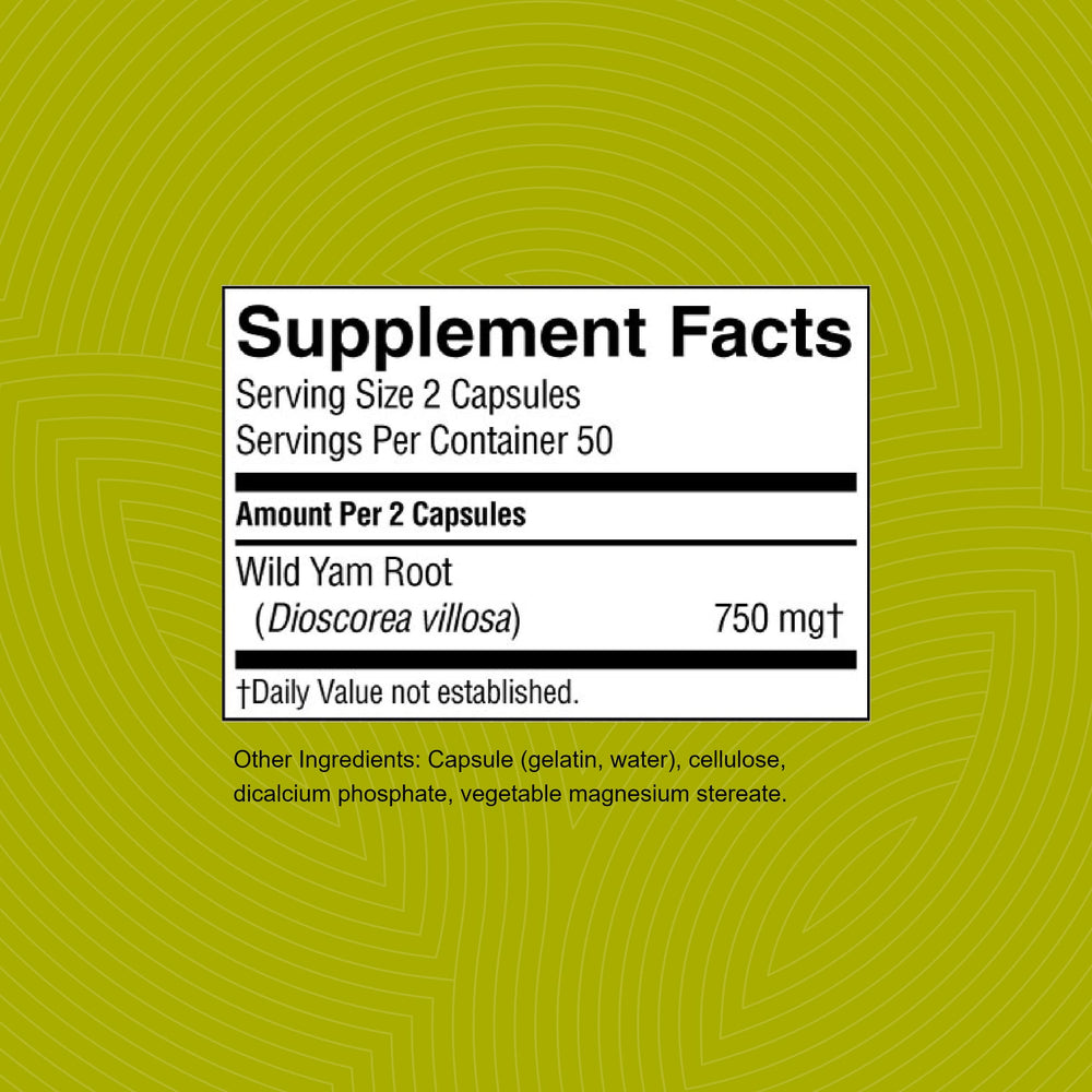 Nature's Sunshine Wild Yam capsules pour for easy dosing