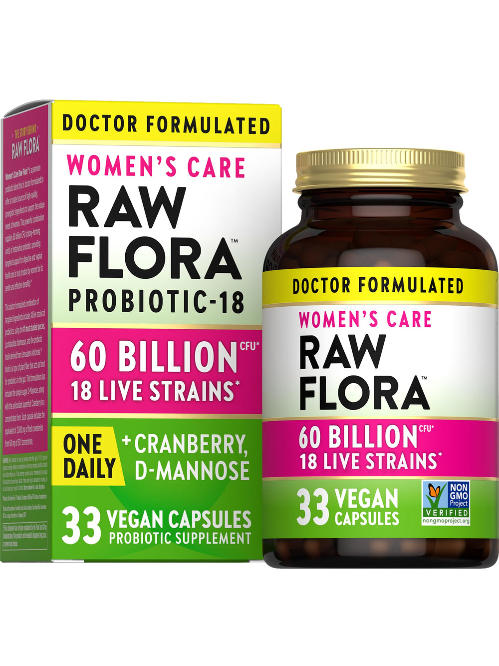Nature's Truth Raw Flora Women's Probiotics bottle front for daily wellness