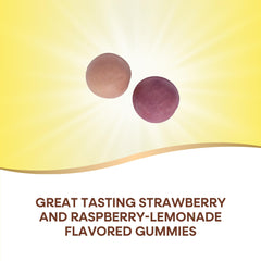 Nature's Way Alive calcium gummies close-up texture highlights the chewable form.