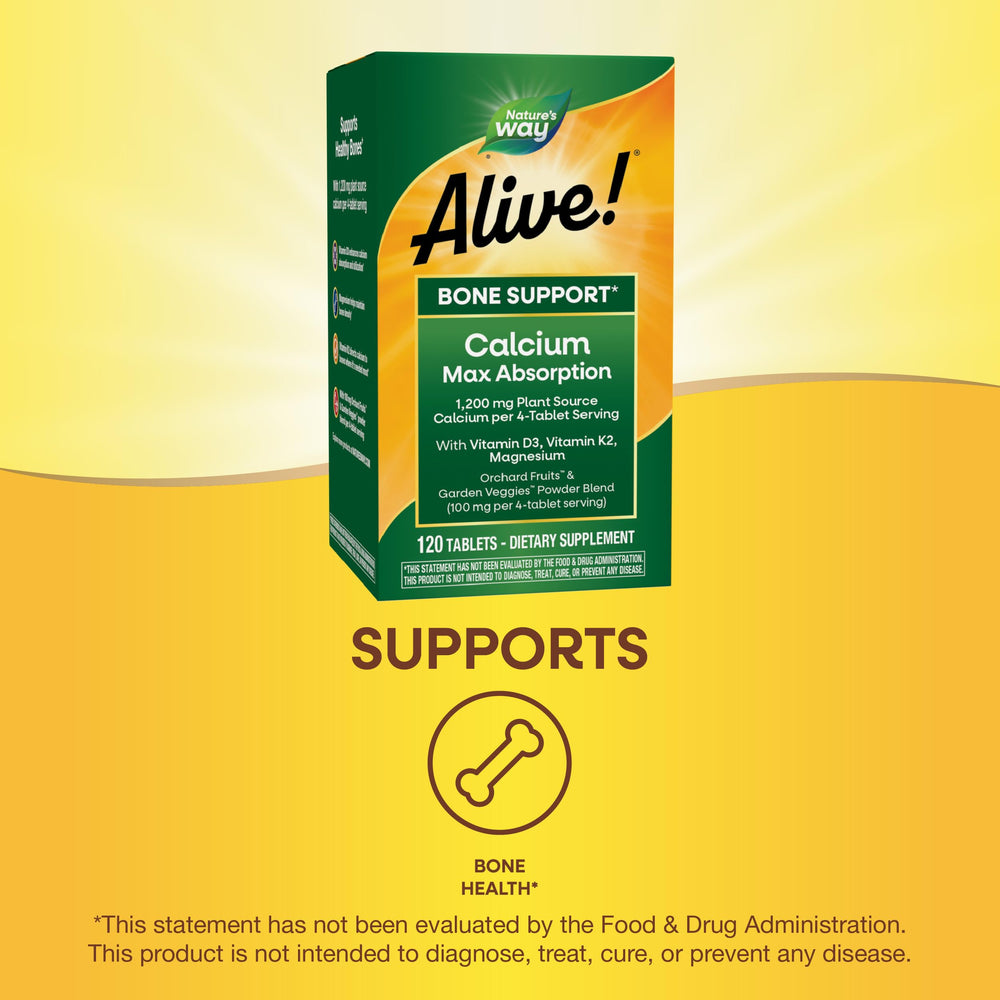 Nature's Way Alive Calcium tablets dispensing, easy daily use