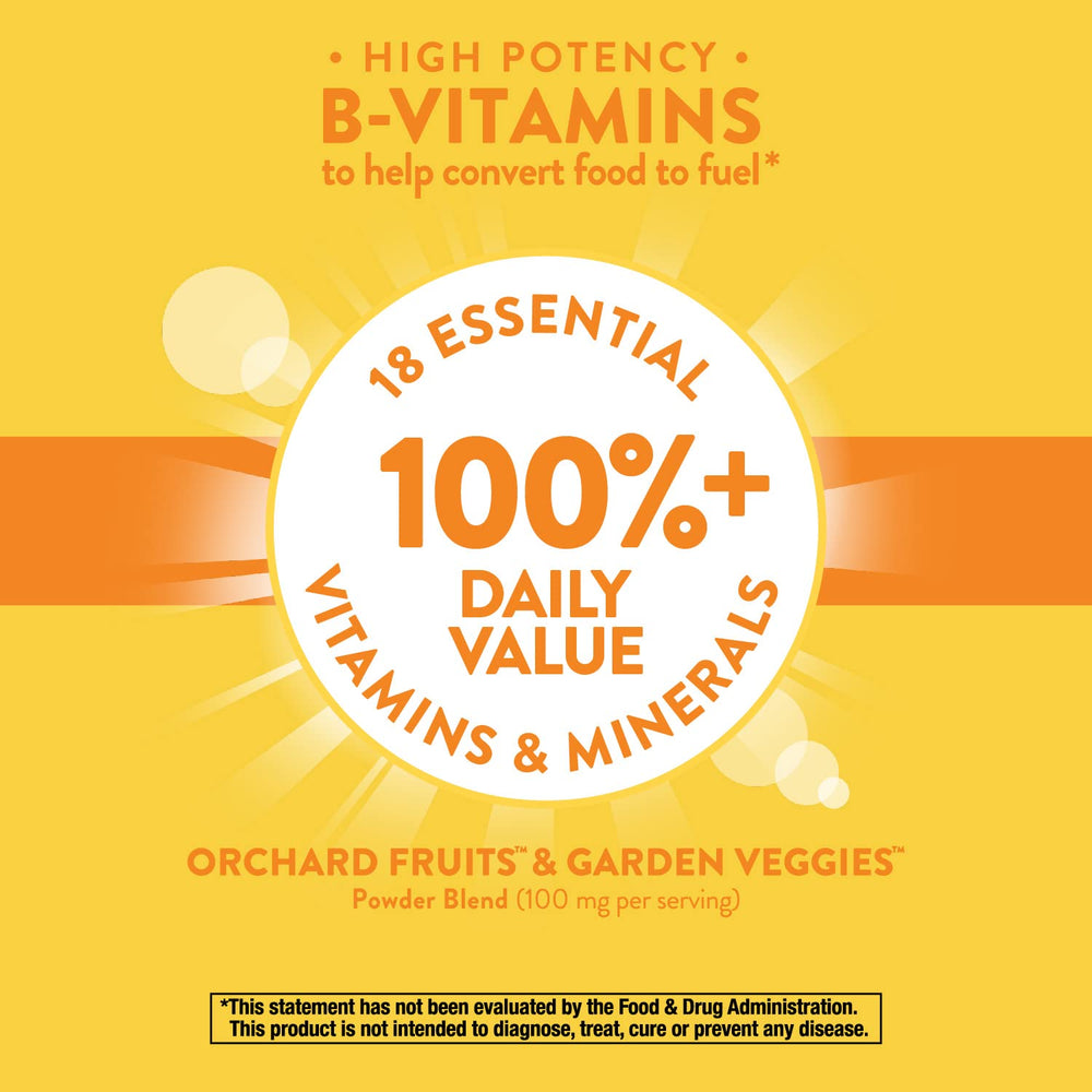 Nature's Way Alive Daily Energy fruit-vegetable blend illustration signals natural nourishment.