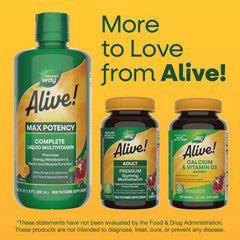 Nature's Way Alive dairy-free multivitamin packaging suitable for dairy-free diets