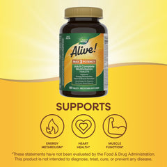 Alive Max3 Cardio Blend pack visual emphasizing heart-support nutrients.
