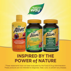 Nature's Way Alive Vitamin D3 bottle emphasizes added absorption support for calcium.
