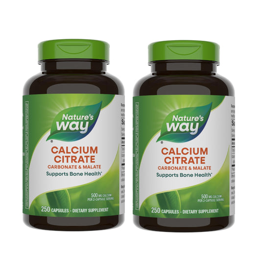 Nature's Way Calcium Citrate bottle front showing 500 mg per serving