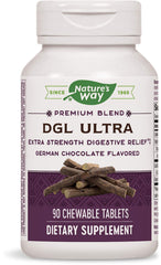 Nature's Way DGL Ultra chocolate chewable tablet for digestive comfort.