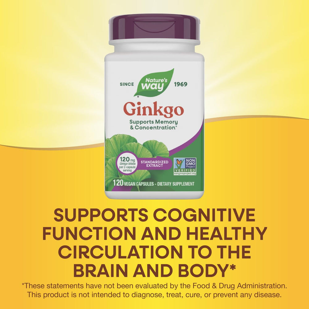 Nature's Way Ginkgo daily-dose capsules ready to take