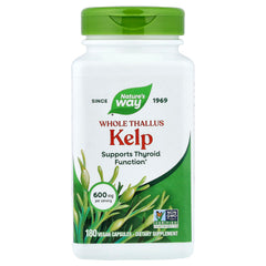 Nature's Way Kelp bottle, pack 2, front view, convenient daily seaweed supplement