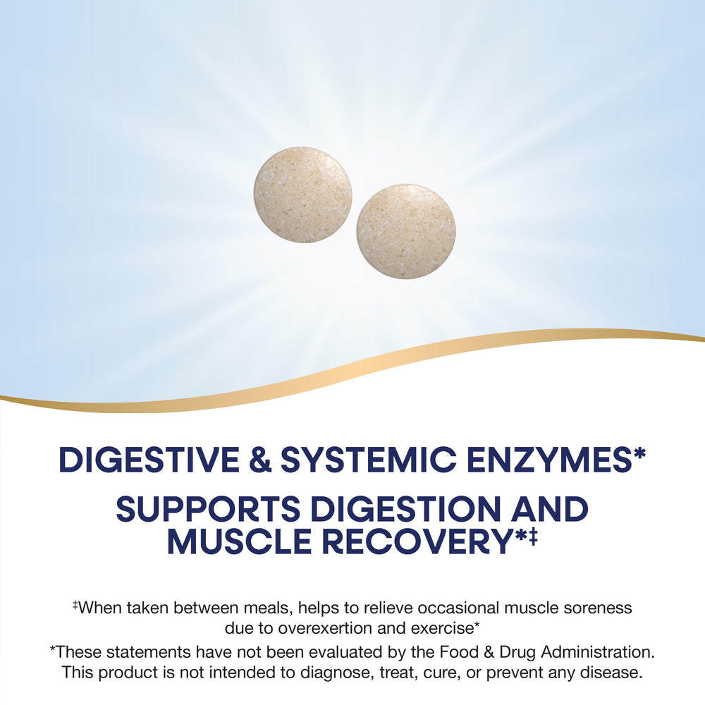 Close-up of Mega-Zyme tablets with smooth texture for easy swallowing